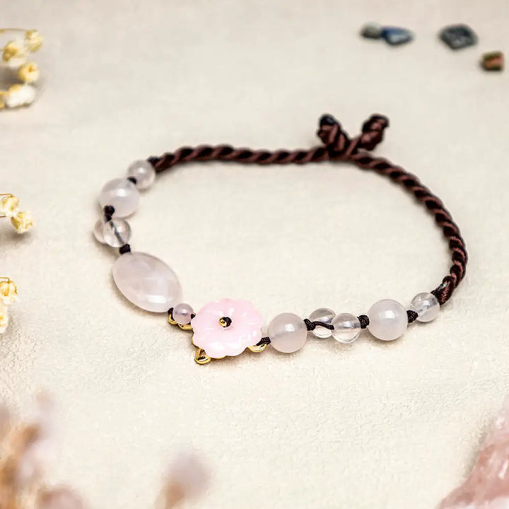 BWOOOH The Flower of Love Pink Crystal Soothing Anklet