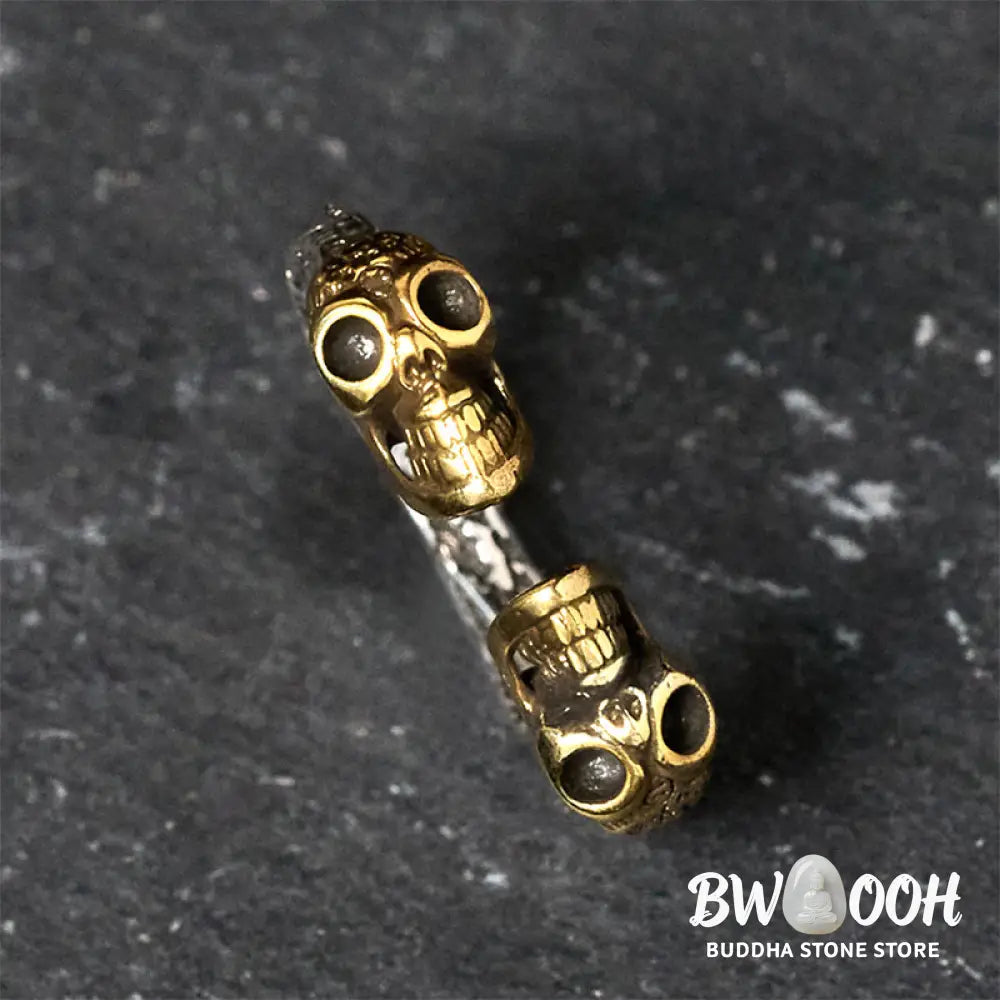 Buddha Stones The Lord Of The Corpse Forest Copper Double Skull Keep Away Evil Spirits Ring - Double Skull - Ring
