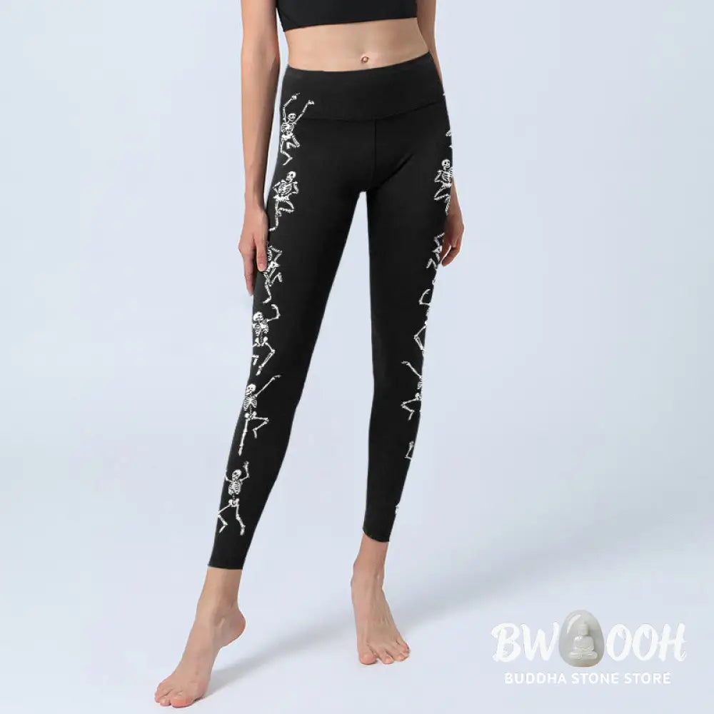BWOOOH printed yoga leggings - The Lord Of The Corpse Forest  Skull Pat