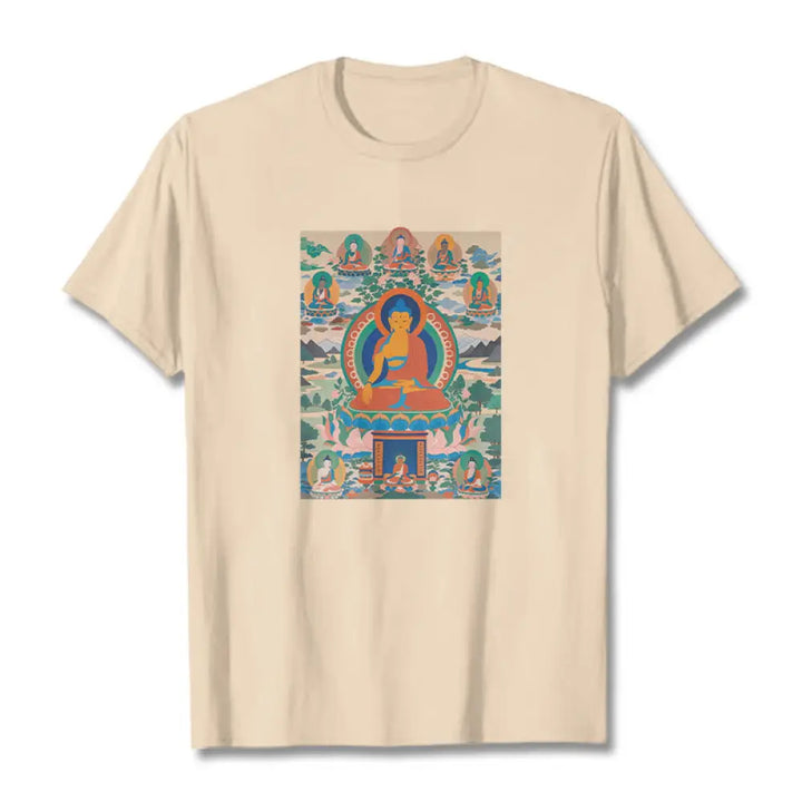 Buddha Stones The Medicine Buddha Sutra Transformed Into Art Tee T-shirt - Bisque / S - T-Shirts