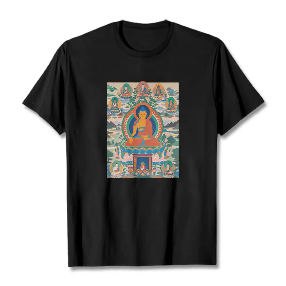 Buddha Stones The Medicine Buddha Sutra Transformed Into Art Tee T-shirt - Black / S - T-Shirts