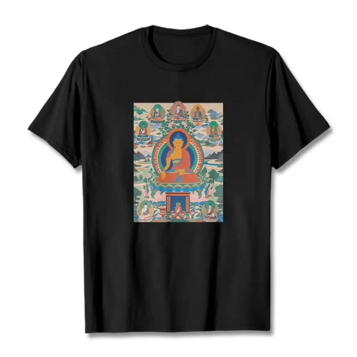 Buddha Stones The Medicine Buddha Sutra Transformed Into Art Tee T-shirt - Black / S - T-Shirts