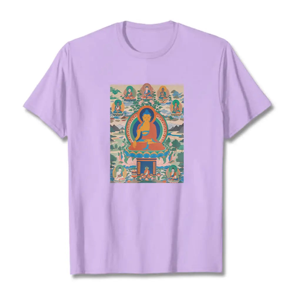 Buddha Stones The Medicine Buddha Sutra Transformed Into Art Tee T-shirt - Plum / S - T-Shirts