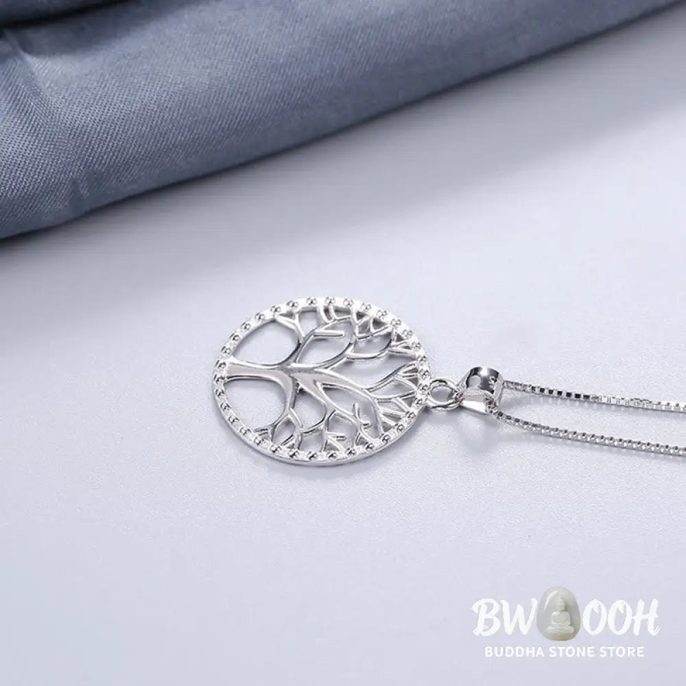 Buddha Stones The Tree of Life 925 Sterling Silver Creation Necklace Pendant - BWOOOH - The Tree of Life - Necklaces &amp;
