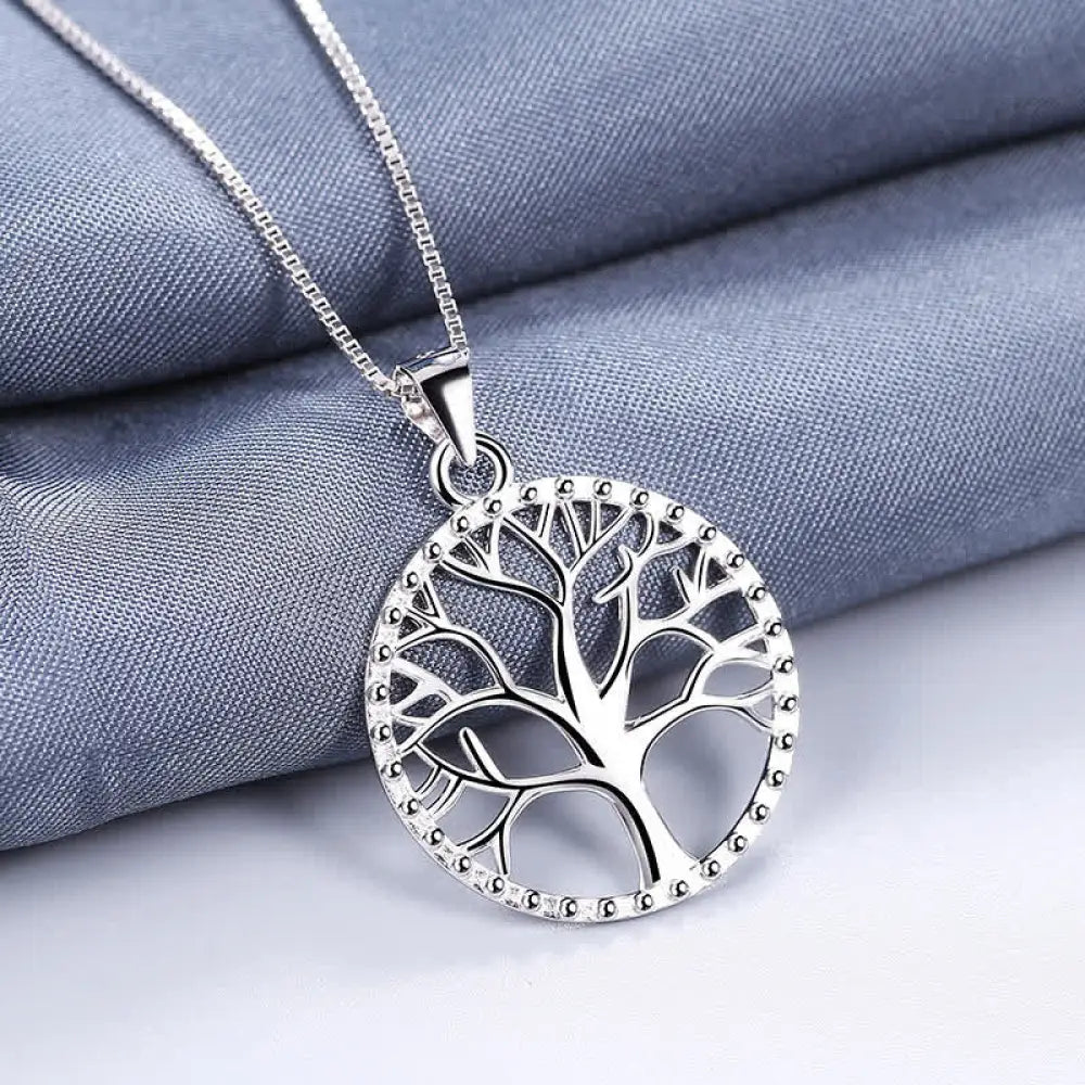 BWOOOH 925 sterling silver Tree of Life creation necklace pendant on 45cm chain