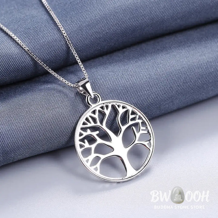 Buddha Stones The Tree of Life 925 Sterling Silver Creation Necklace Pendant - BWOOOH - The Tree of Life - Necklaces &amp;