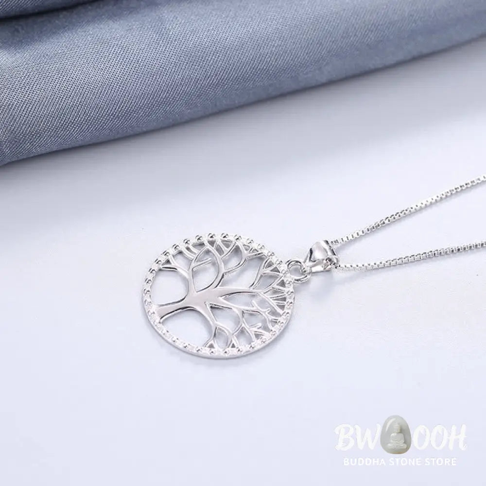 Buddha Stones The Tree of Life 925 Sterling Silver Creation Necklace Pendant - BWOOOH - The Tree of Life - Necklaces &amp;
