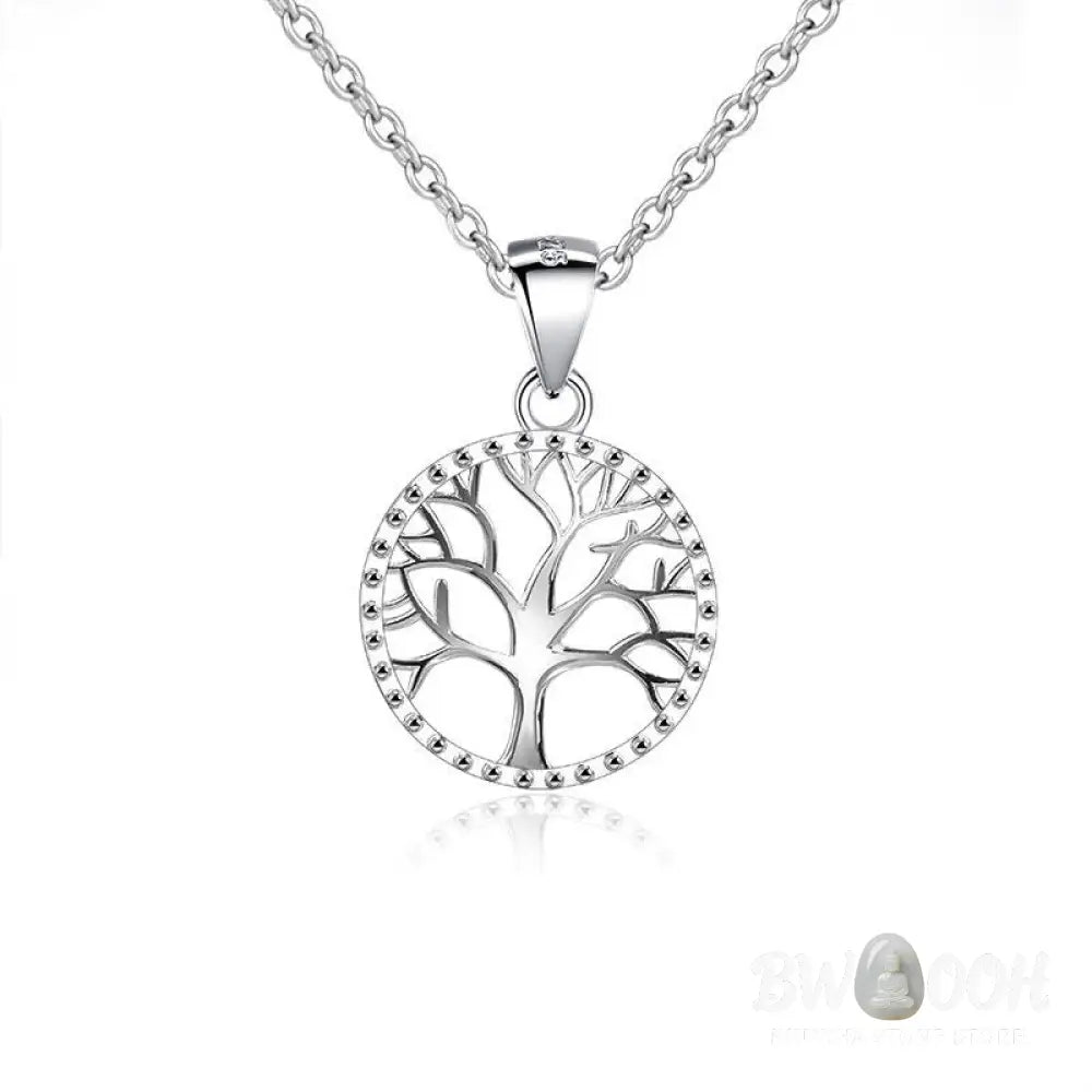 Buddha Stones The Tree of Life 925 Sterling Silver Creation Necklace Pendant - BWOOOH - The Tree of Life - Necklaces &