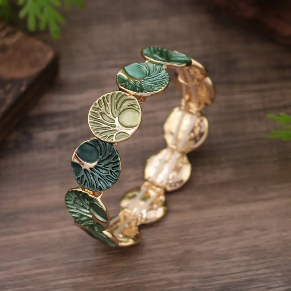 BWOOOH The Tree Of Life Creation Enamel Alloy Bracelet — natural stone crystal healing bracelet for spiritual healing and ...
