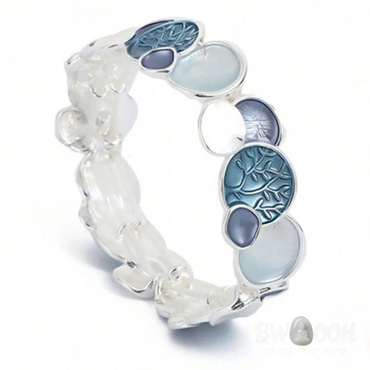 Buddha Stones The Tree Of Life Round Pattern Unity Alloy Elastic Bracelet Bangle - BWOOOH - Bracelet Bangle