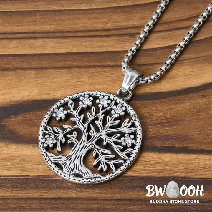 Buddha Stones The Tree Of Life Titanium Steel Creation Necklace Pendant - BWOOOH - Necklaces &amp; Pendants