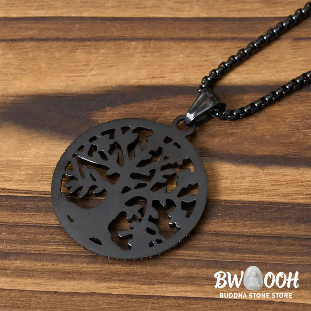 Buddha Stones The Tree Of Life Titanium Steel Creation Necklace Pendant - BWOOOH - Necklaces &amp; Pendants