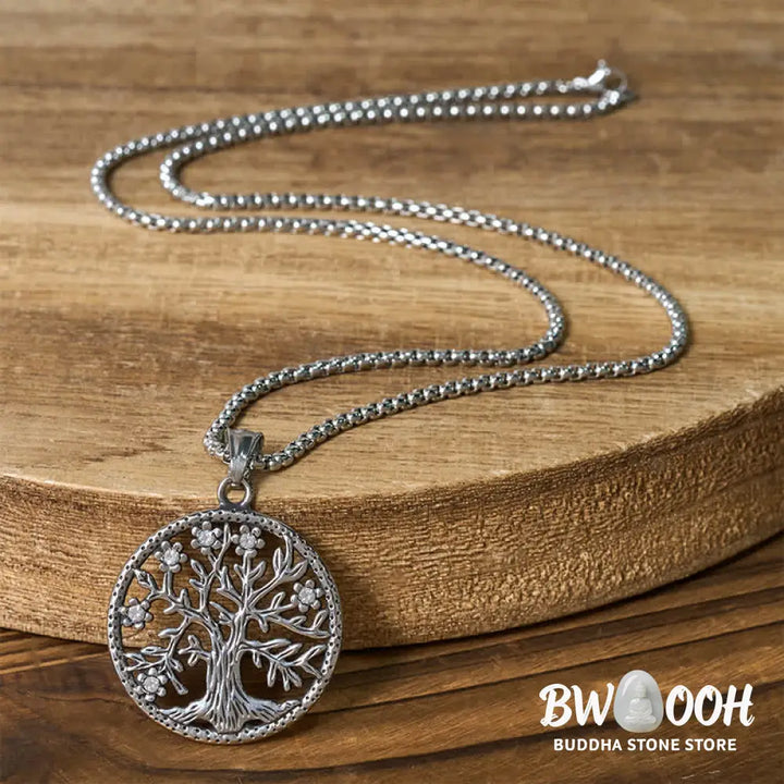 Buddha Stones The Tree Of Life Titanium Steel Creation Necklace Pendant - BWOOOH - Necklaces &amp; Pendants