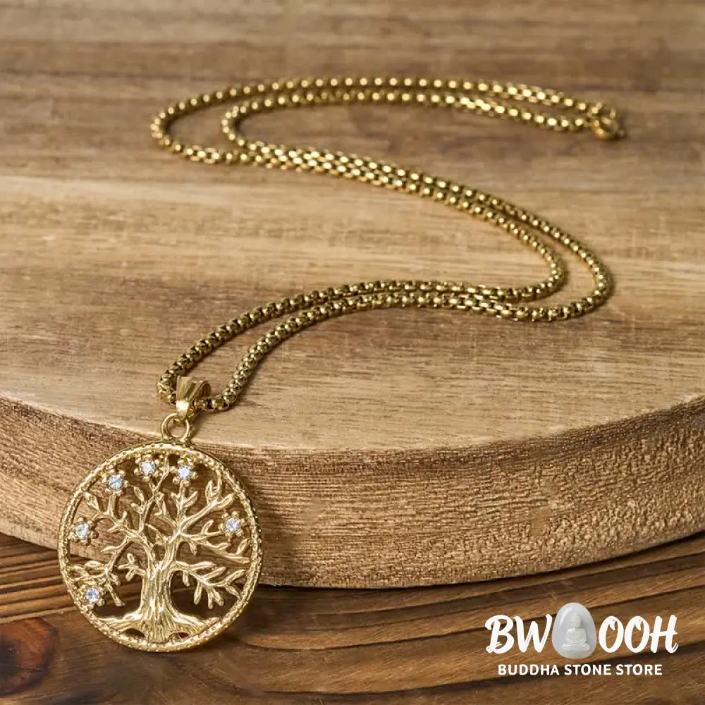 Buddha Stones The Tree Of Life Titanium Steel Creation Necklace Pendant - BWOOOH - Necklaces &amp; Pendants