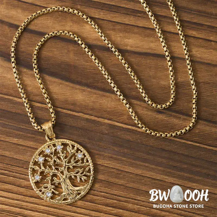 Buddha Stones The Tree Of Life Titanium Steel Creation Necklace Pendant - BWOOOH - Necklaces &amp; Pendants