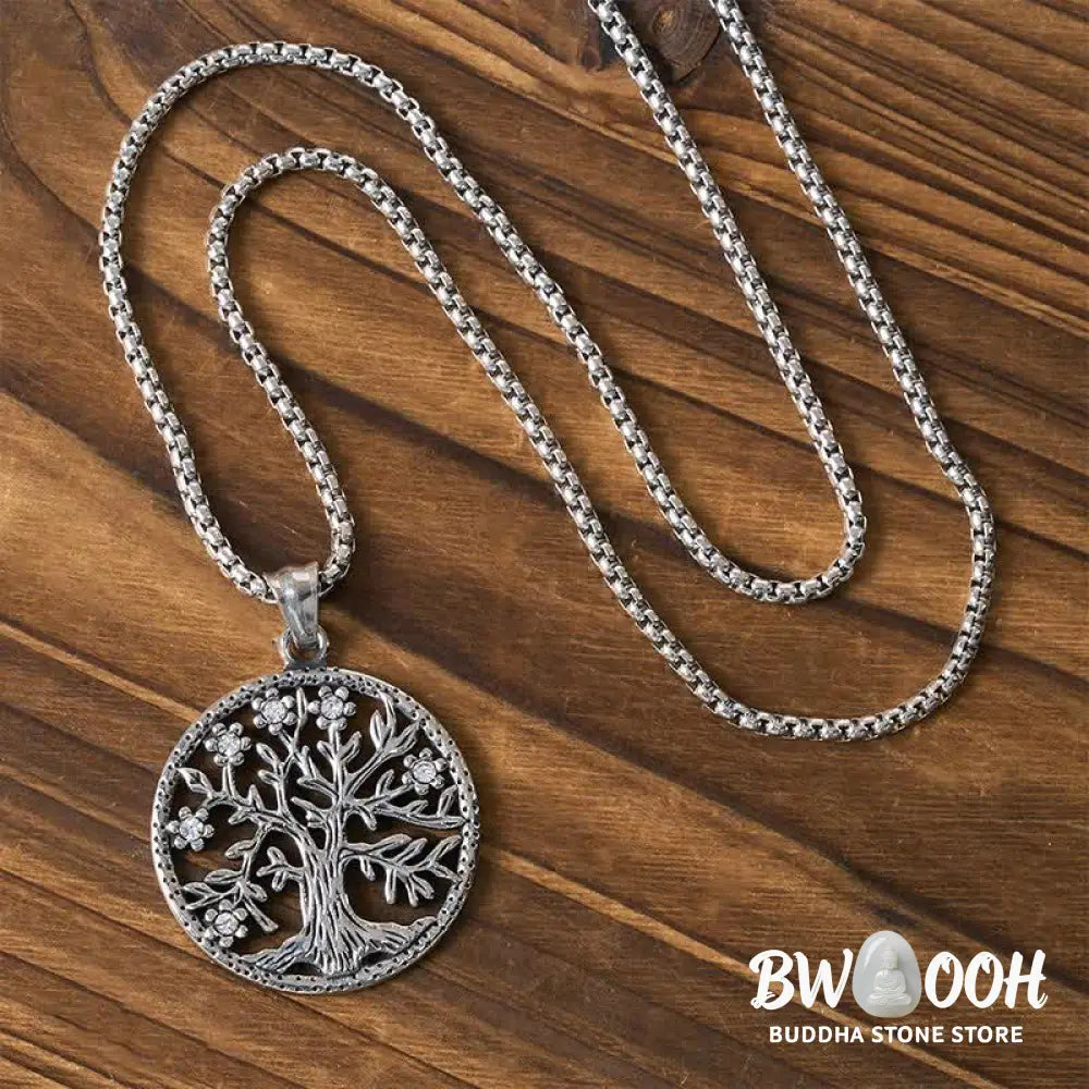 Buddha Stones The Tree Of Life Titanium Steel Creation Necklace Pendant - BWOOOH - Necklaces &amp; Pendants