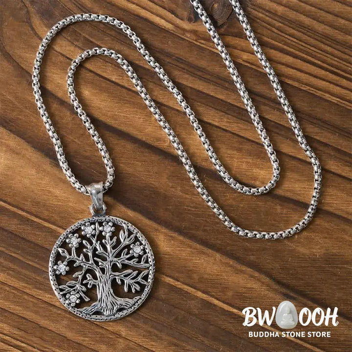 Buddha Stones The Tree Of Life Titanium Steel Creation Necklace Pendant - BWOOOH - Necklaces &amp; Pendants