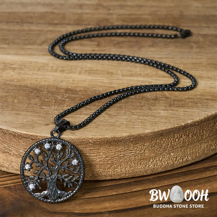 Buddha Stones The Tree Of Life Titanium Steel Creation Necklace Pendant - BWOOOH - Necklaces &amp; Pendants