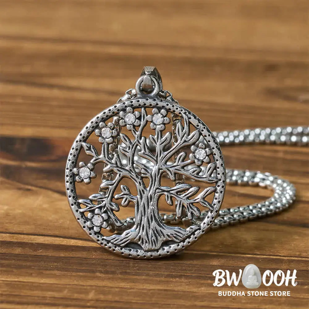 Buddha Stones The Tree Of Life Titanium Steel Creation Necklace Pendant - BWOOOH - Necklaces &amp; Pendants