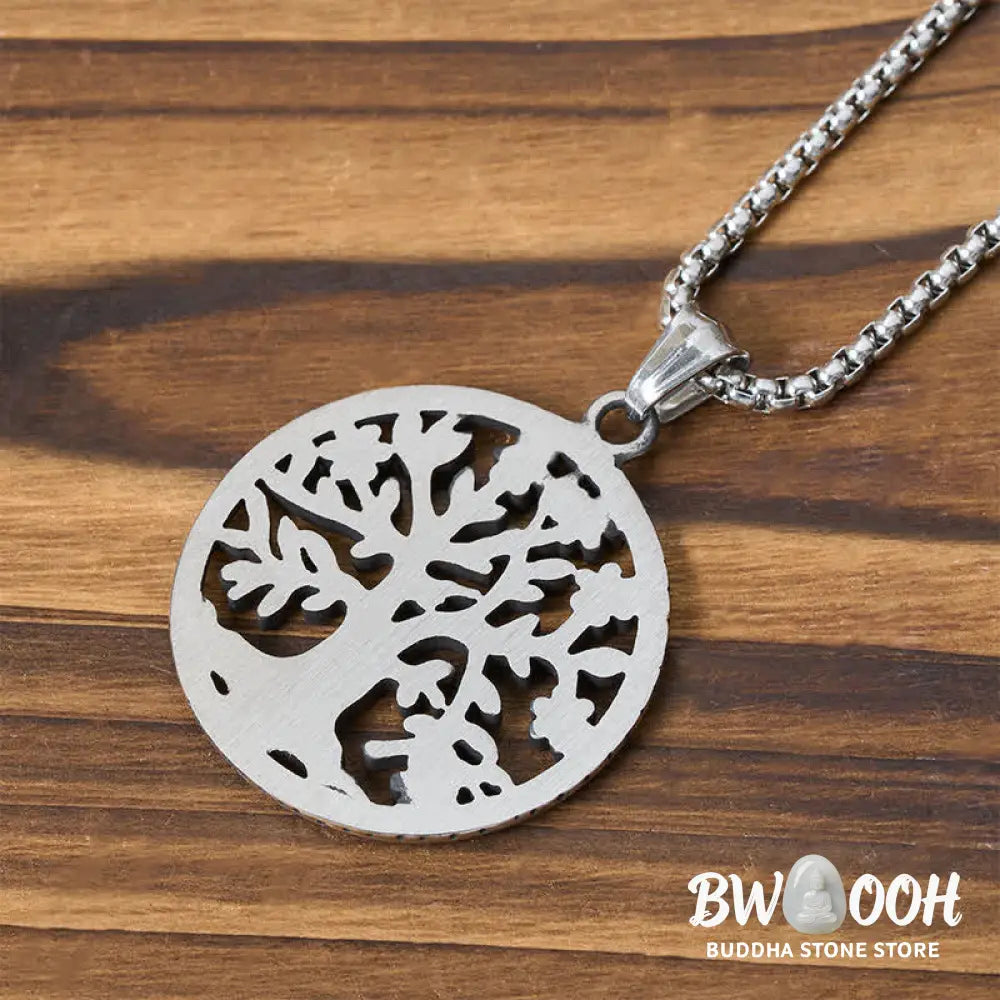 Buddha Stones The Tree Of Life Titanium Steel Creation Necklace Pendant - BWOOOH - Necklaces &amp; Pendants