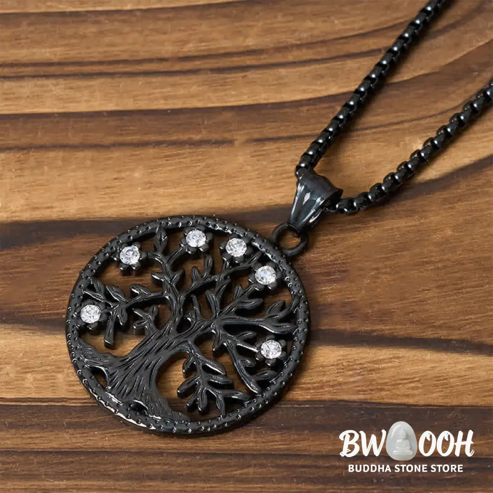 Buddha Stones The Tree Of Life Titanium Steel Creation Necklace Pendant - BWOOOH - Necklaces &amp; Pendants