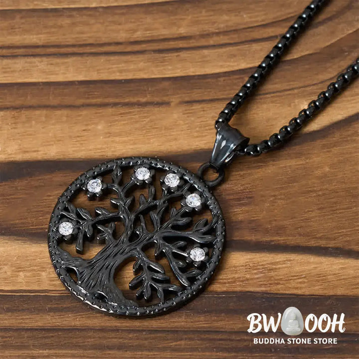 Buddha Stones The Tree Of Life Titanium Steel Creation Necklace Pendant - BWOOOH - Necklaces &amp; Pendants
