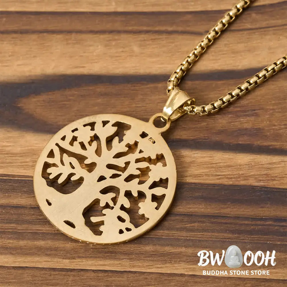 Buddha Stones The Tree Of Life Titanium Steel Creation Necklace Pendant - BWOOOH - Necklaces &amp; Pendants