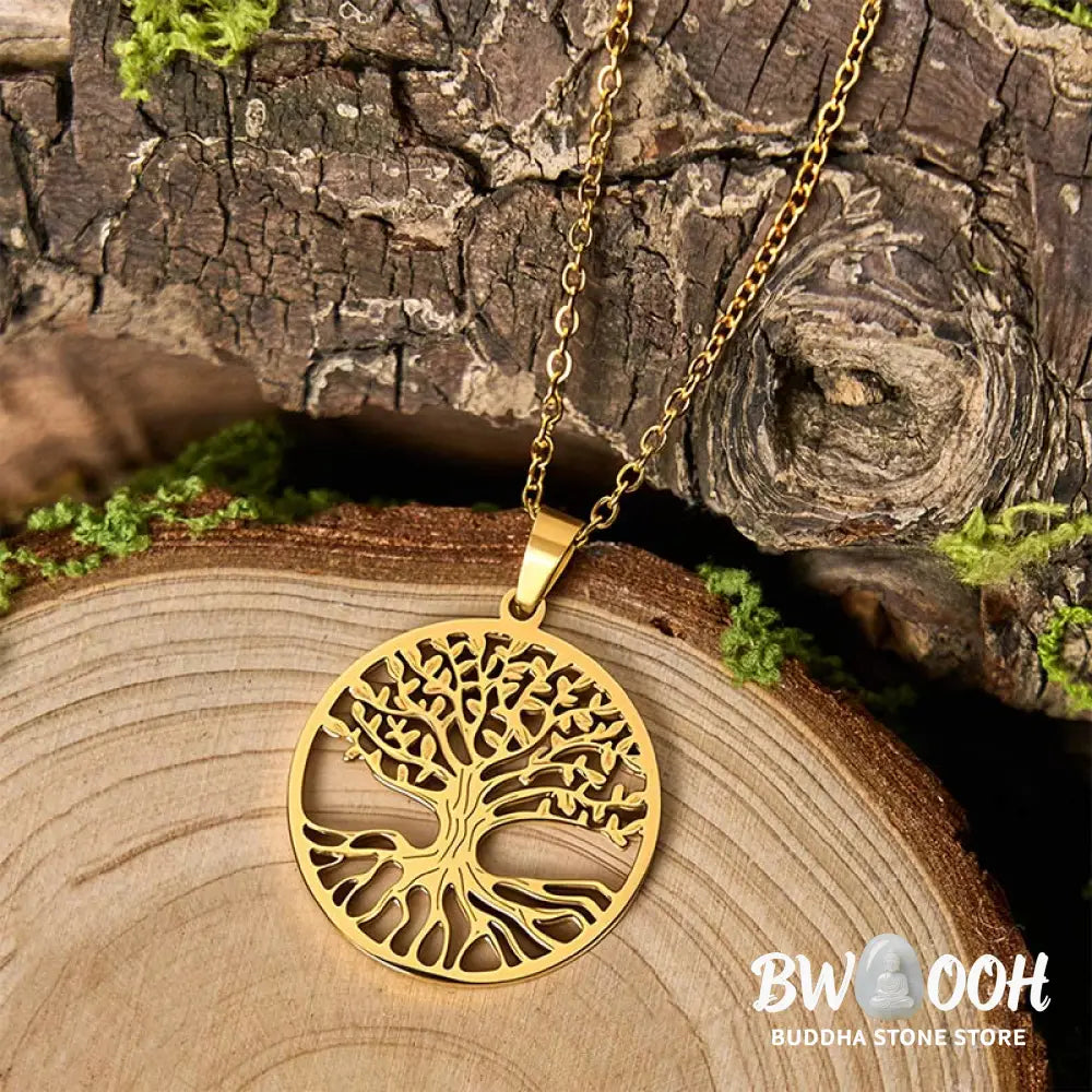 Buddha Stones The Tree Of Life Titanium Steel Enlightenment Necklace Pendant - BWOOOH - Necklaces & Pendants