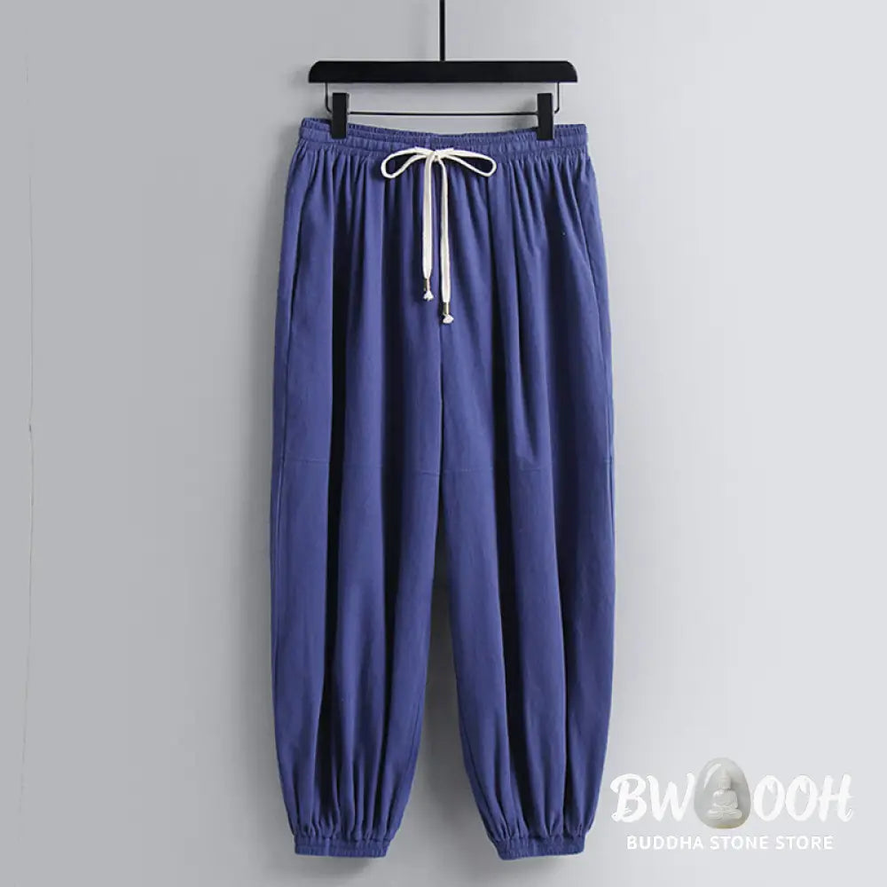 Buddha Stones Three-Quarter Sleeves Cropped Bloomers Cotton Top Pants Clothing Men’s Set - Men’s Meditation Cloth