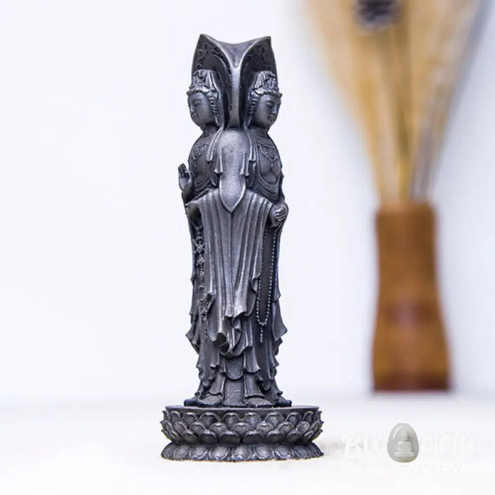 BWOOOH resin Kwan Yin statue - Three-sided Kwan Yin Avalokitesvara
