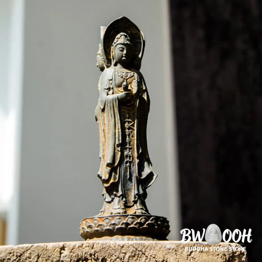 BWOOOH resin Kwan Yin statue - Three-sided Kwan Yin Avalokitesvara
