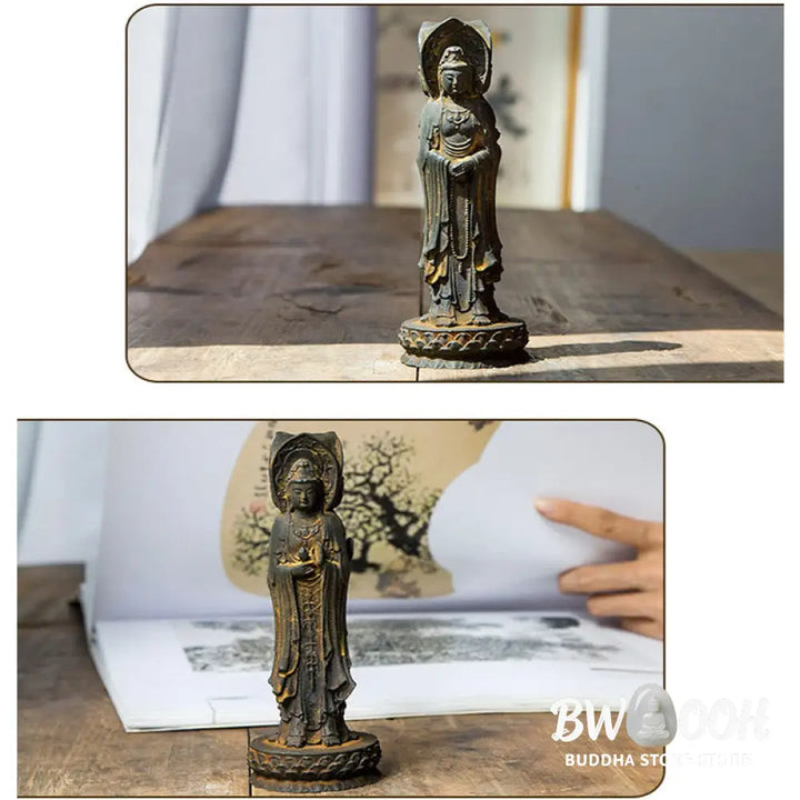 BWOOOH resin Kwan Yin statue - Three-sided Kwan Yin Avalokitesvara
