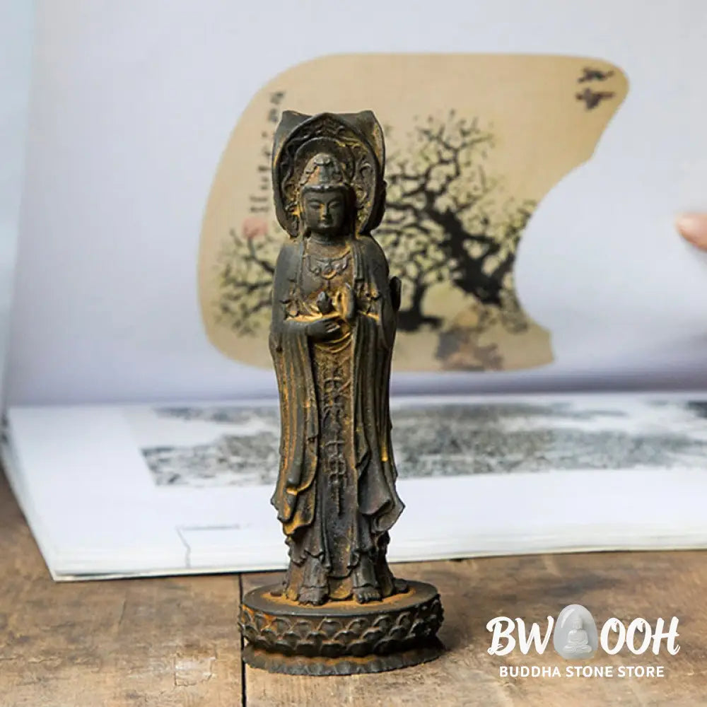 BWOOOH resin Kwan Yin statue - Three-sided Kwan Yin Avalokitesvara