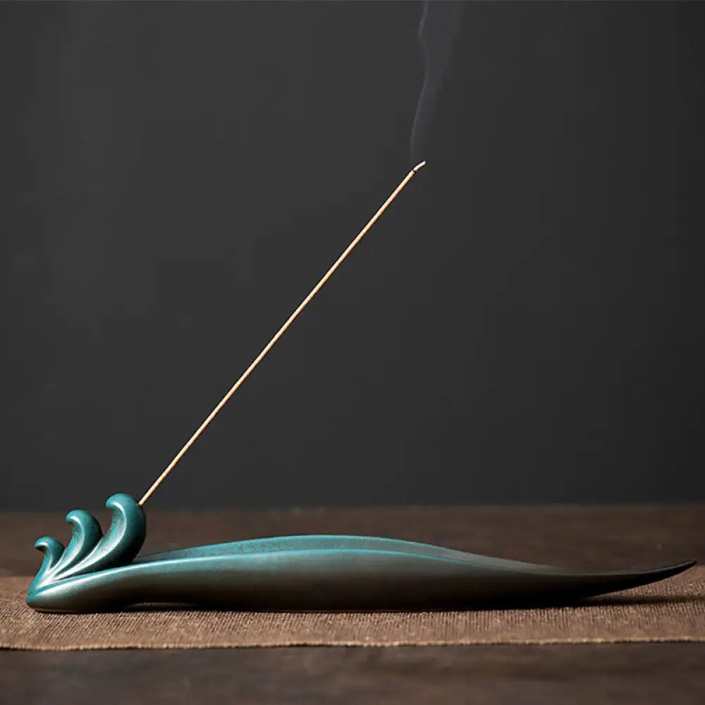 BWOOOH ceramic incense burner - Three Stones Waves Butterfly Bamboo