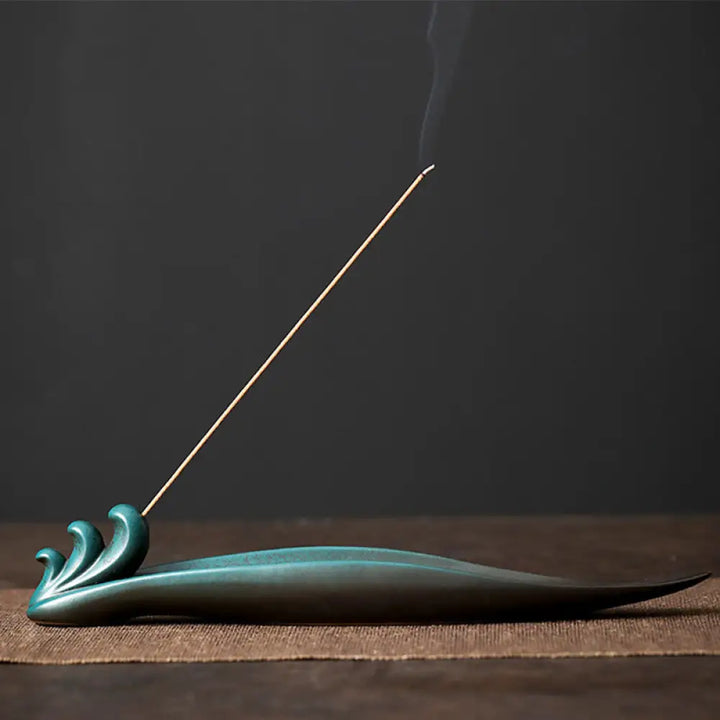 BWOOOH ceramic incense burner - Three Stones Waves Butterfly Bamboo