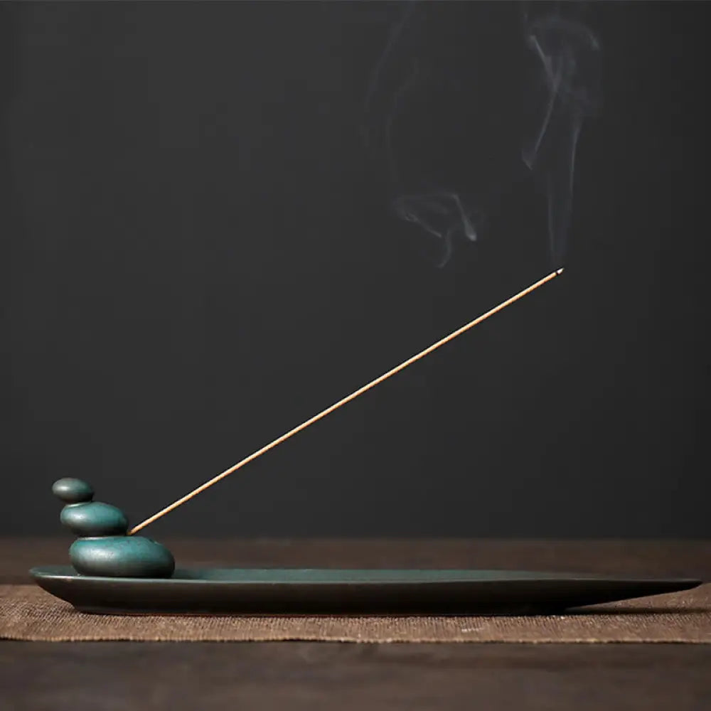 BWOOOH ceramic incense burner - Three Stones Waves Butterfly Bamboo
