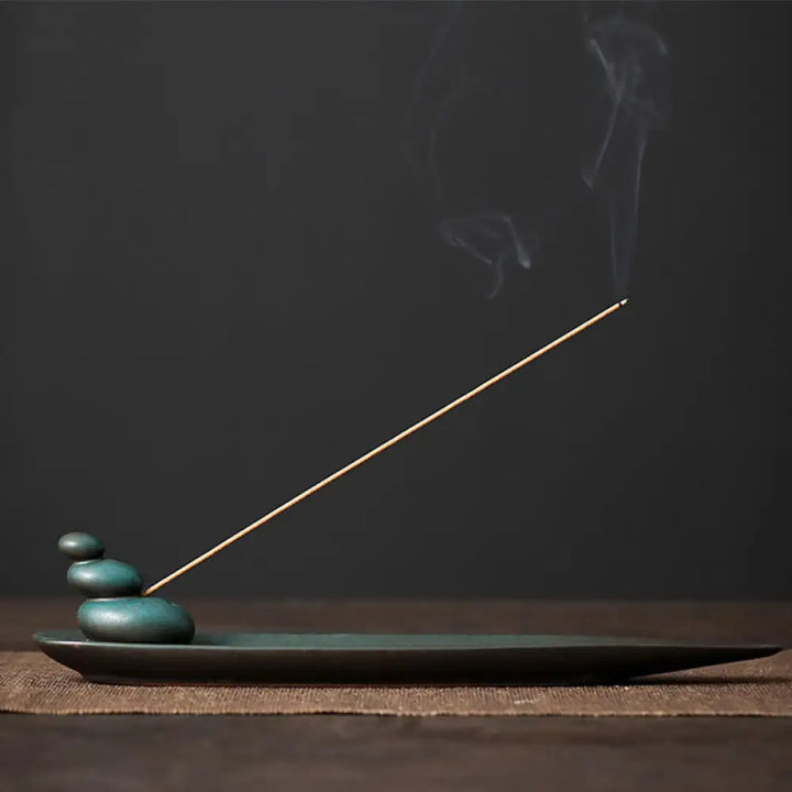 BWOOOH ceramic incense burner - Three Stones Waves Butterfly Bamboo
