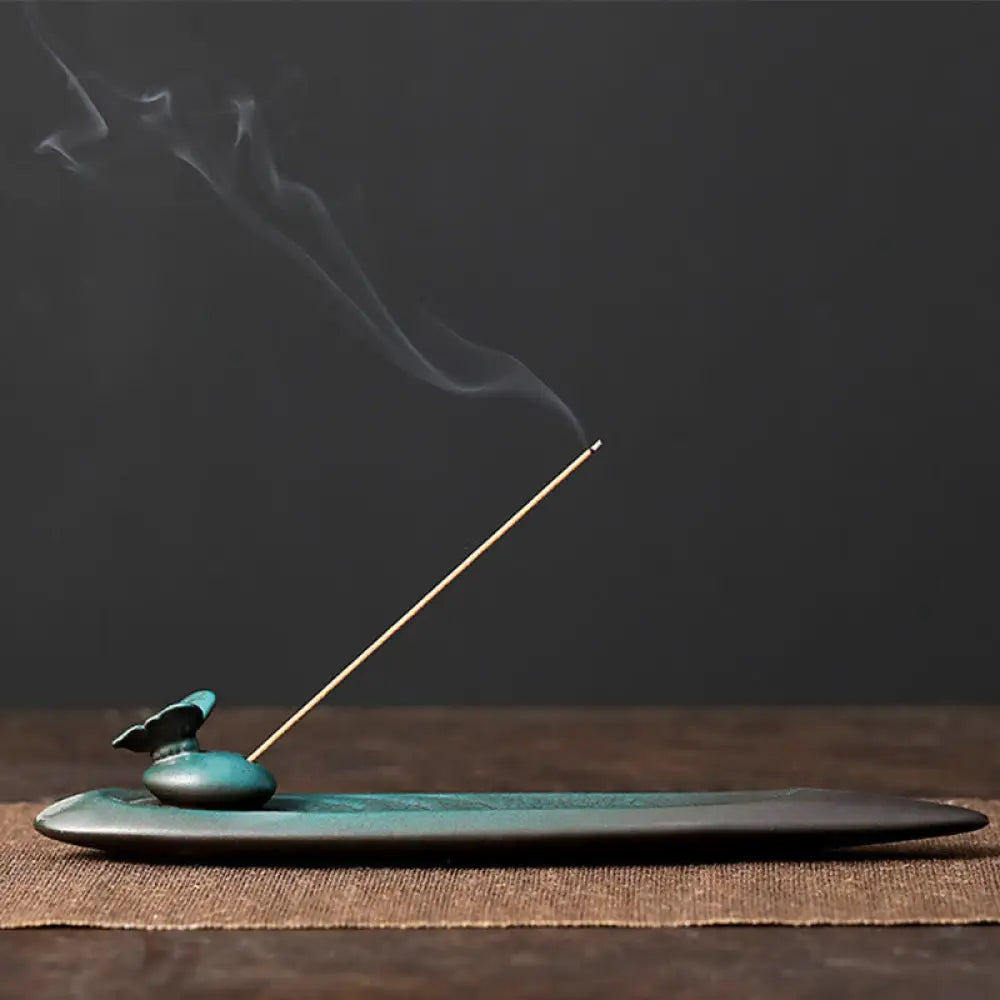 BWOOOH ceramic incense burner - Three Stones Waves Butterfly Bamboo