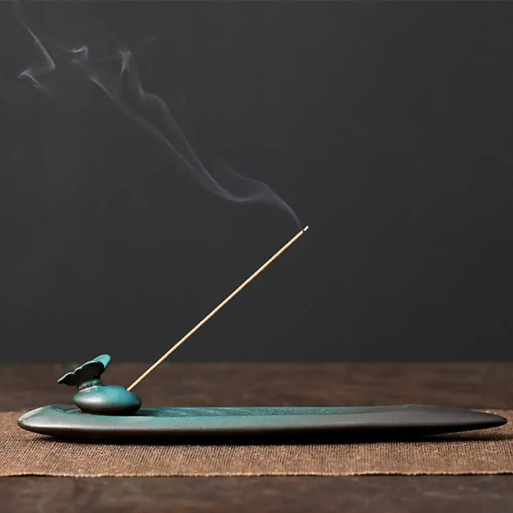 BWOOOH ceramic incense burner - Three Stones Waves Butterfly Bamboo