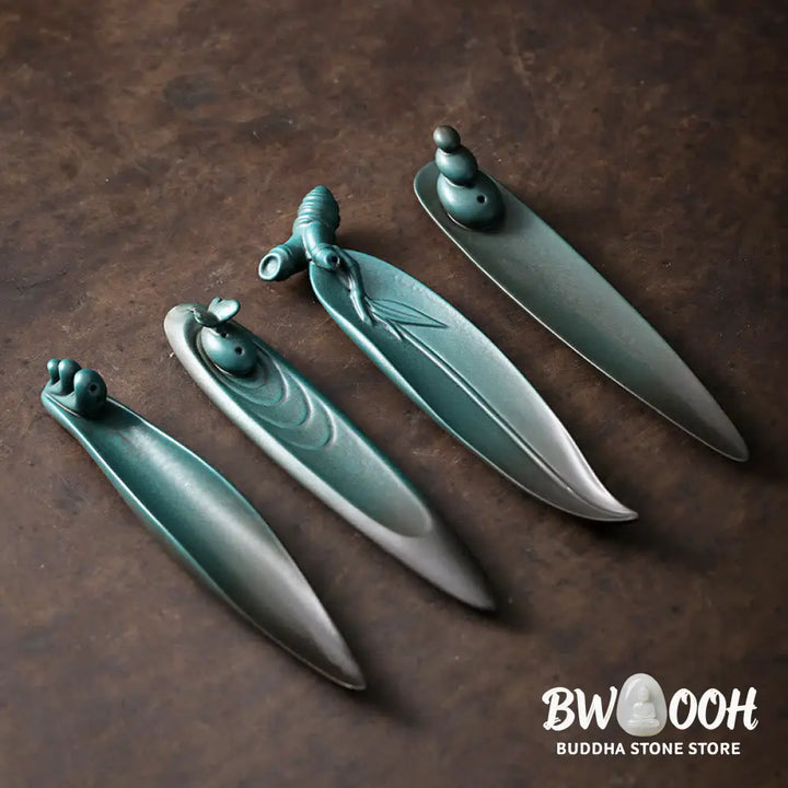 BWOOOH ceramic incense burner - Three Stones Waves Butterfly Bamboo