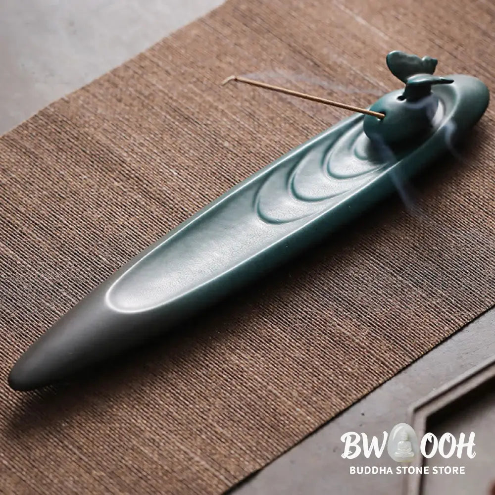 BWOOOH ceramic incense burner - Three Stones Waves Butterfly Bamboo