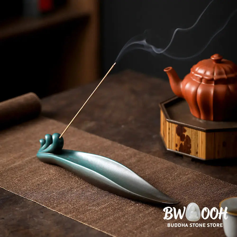 BWOOOH ceramic incense burner - Three Stones Waves Butterfly Bamboo