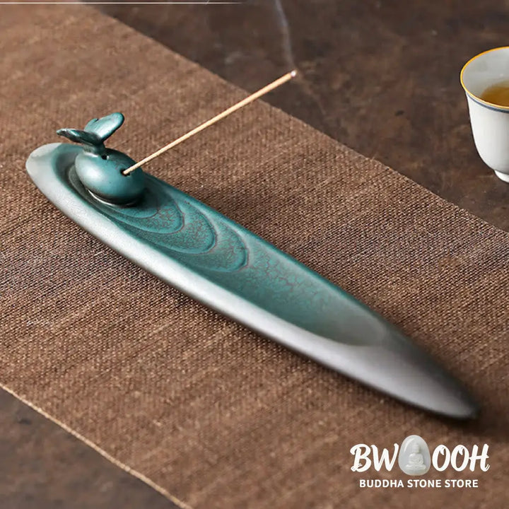 BWOOOH ceramic incense burner - Three Stones Waves Butterfly Bamboo
