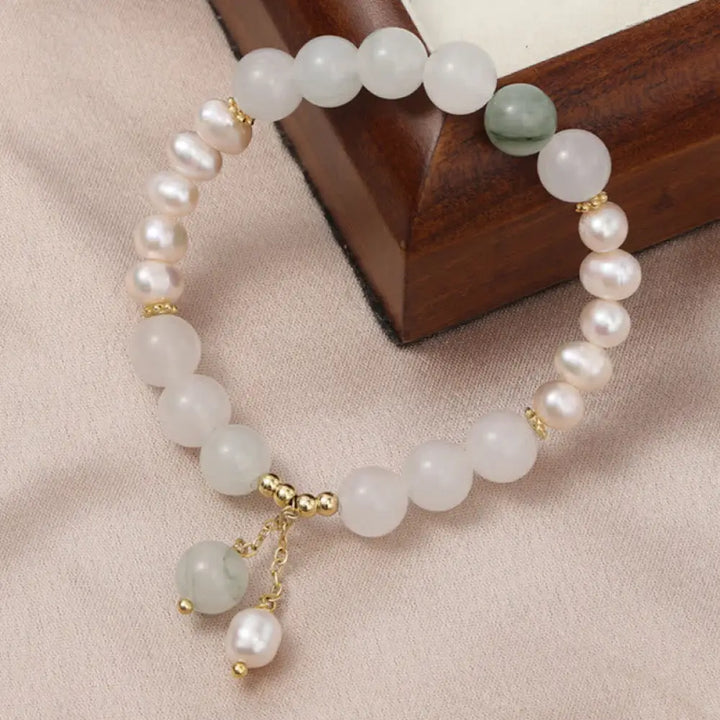 BWOOOH Tianshan Jade Pearl Abundance Bracelet — Jade jade bracelet for spiritual healing and mindful living