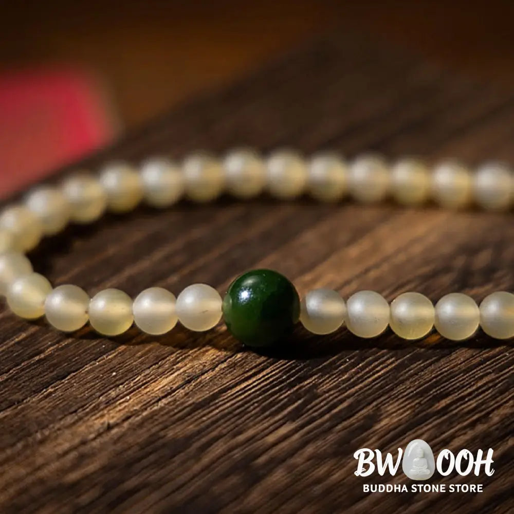 BWOOOH Tibet 108 Mala Beads bracelet featuring natural sheep horn, tiger eye, and Hetian jade with a silver Chinese Zodiac Natal Buddha charm. Sacred amulet for meditation, wealth, protection, and spiritual guidance against negative energy. Elastic string, unisex, 14-16cm wrist. - View 14