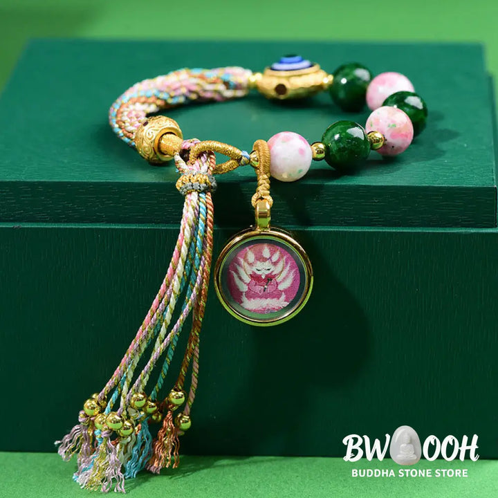 Buddha Stones Tibet Evil Eye Nine Tailed Fox Thangka Keep Away Evil Spirits String Bracelet - Nine-tailed Fox