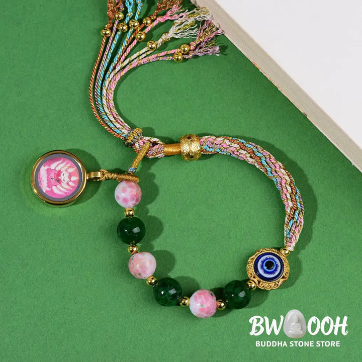 Buddha Stones Tibet Evil Eye Nine Tailed Fox Thangka Keep Away Evil Spirits String Bracelet - Nine-tailed Fox