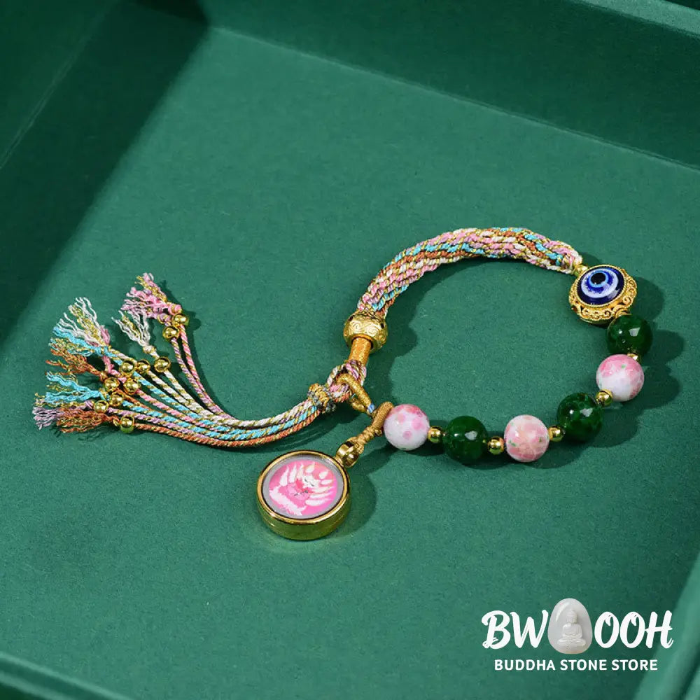 Buddha Stones Tibet Evil Eye Nine Tailed Fox Thangka Keep Away Evil Spirits String Bracelet - Nine-tailed Fox