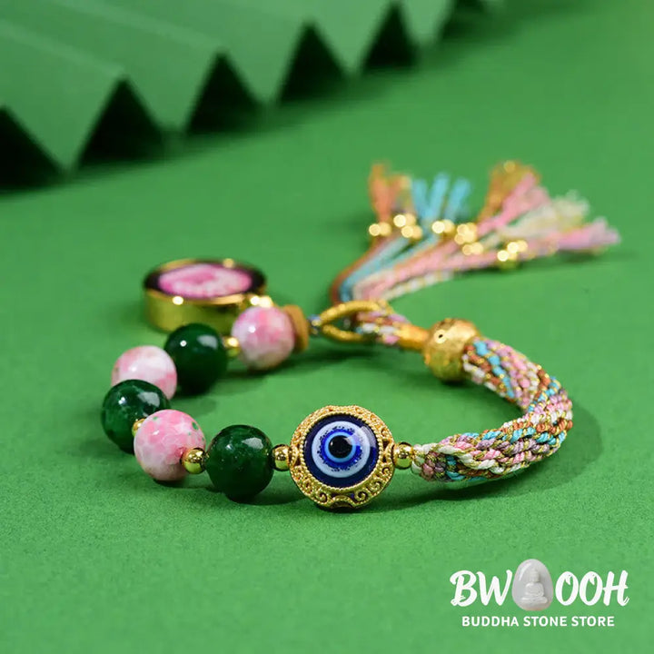Buddha Stones Tibet Evil Eye Nine Tailed Fox Thangka Keep Away Evil Spirits String Bracelet - Nine-tailed Fox