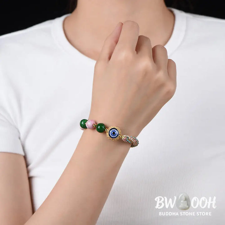 Buddha Stones Tibet Evil Eye Nine Tailed Fox Thangka Keep Away Evil Spirits String Bracelet - Nine-tailed Fox